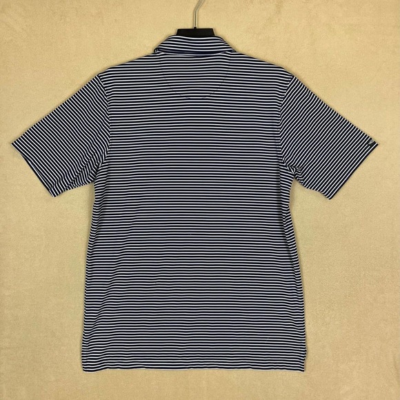 Straight Down‎ Golf Polo Shirt Mens M Blue Striped Embroidered Logo On Chest - Picture 11 of 12